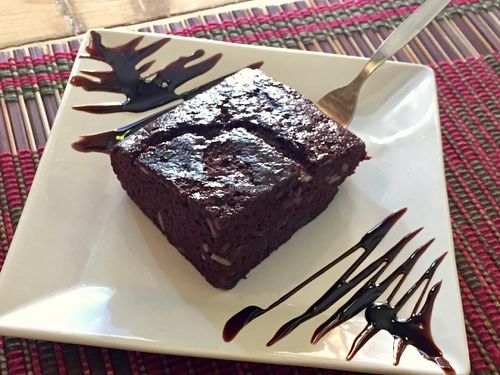 Vegan chocolate brownie at Taste from Heaven in Chiang Mai
