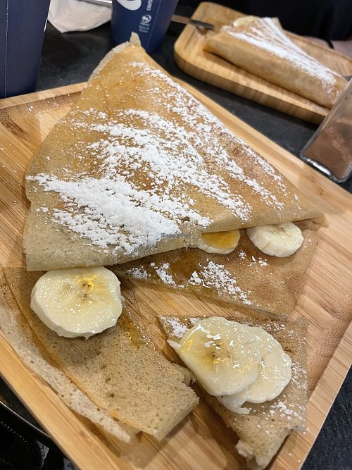 Vegan banana and syrup crepe   at Couleur Café in Barcelona