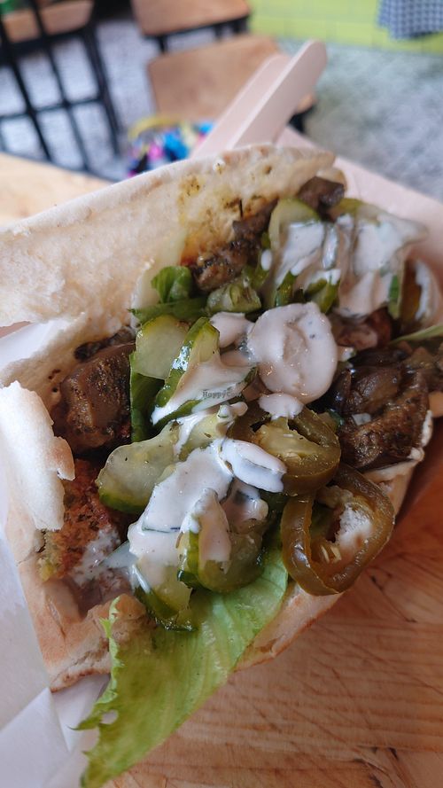 Pita bread at Falafel Corner in Cardiff