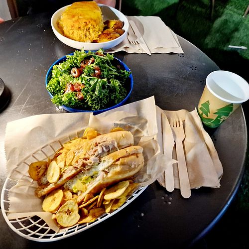 Cuban sandwich and Imperial rice at Vegan Cuban Cuisine in Miami