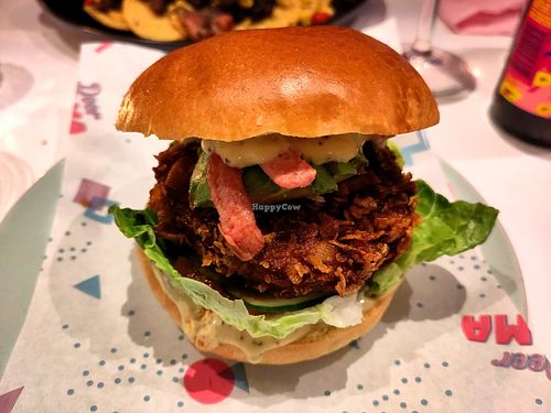 Crispy chicken burger at Deer Mama in Amsterdam