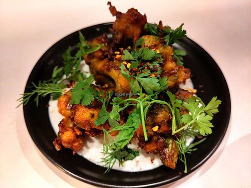 Tandoori vegetables with raita at Deer Mama in Amsterdam