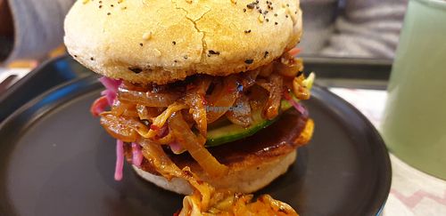 Pulled musroom burger at Deer Mama in Amsterdam