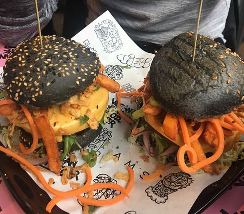 Twin burgers at Vegan Junk Food Bar - Downtown in Amsterdam