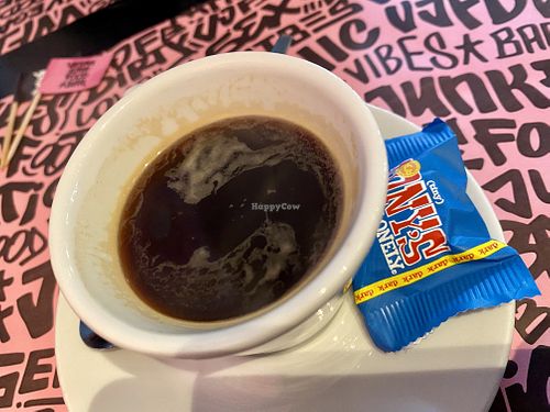 coffee at Vegan Junk Food Bar - Downtown in Amsterdam