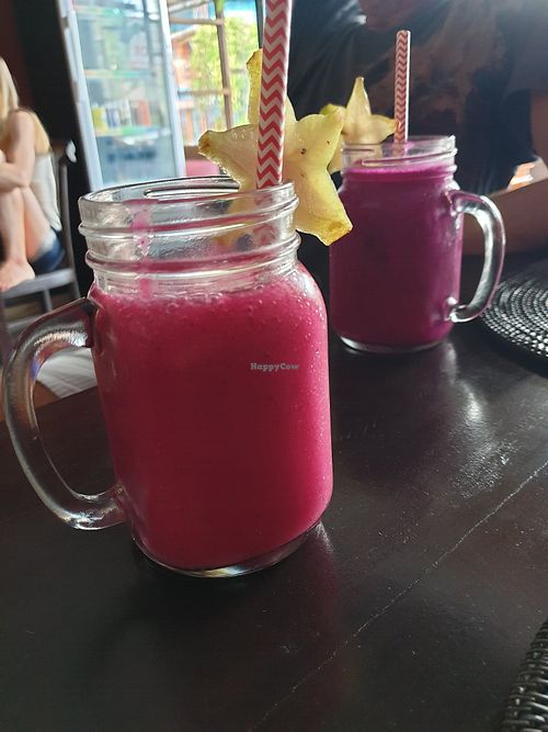 Mixed juice and dragon juice at Tasty Vegan - Jl Danau Poso in Sanur