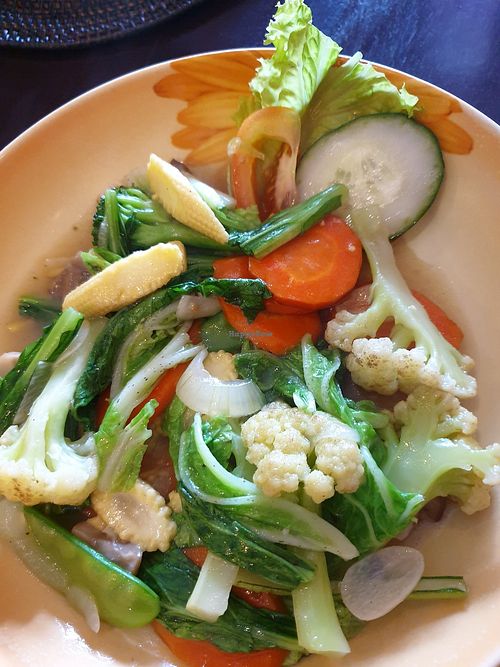 Fresh veggies. Didn't order rice. Forgot. at Tasty Vegan - Jl Danau Poso in Sanur