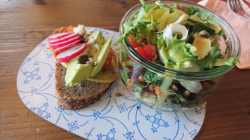 Salad with potatoes and lentils at Marny's in Dusseldorf