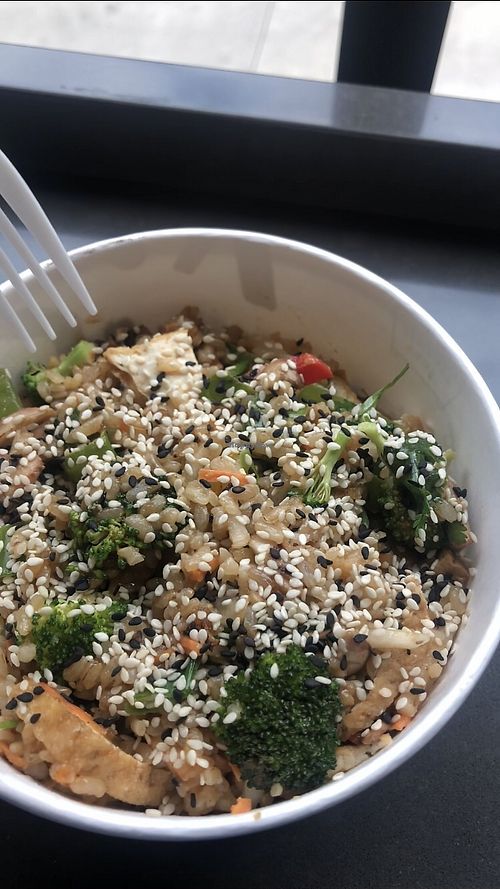 Rice bowl with veggies and tofu at Kigo Kitchen - Westlake Ave in Seattle