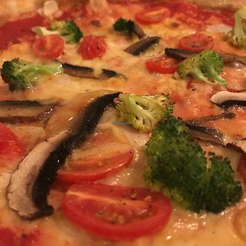 A vegan version of a pizza on the menu. at Cantina in Oulu