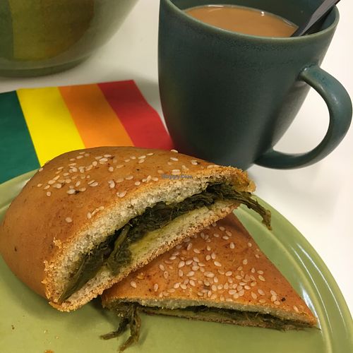 Vegan spinach pie. at Isabella Cafe in Helsinki