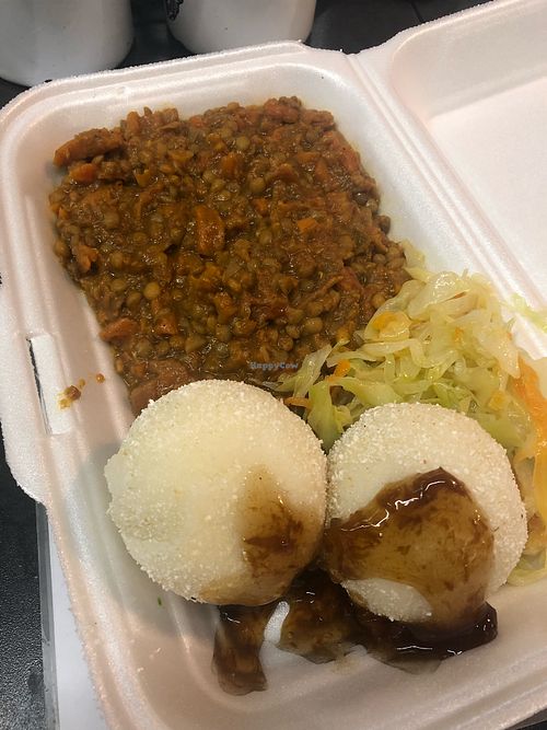 Lentil curry and pap balls - all gluten free! at Afrika Bites in Cape Town