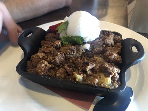 Apple crumble  at Beertown Public House in Cambridge