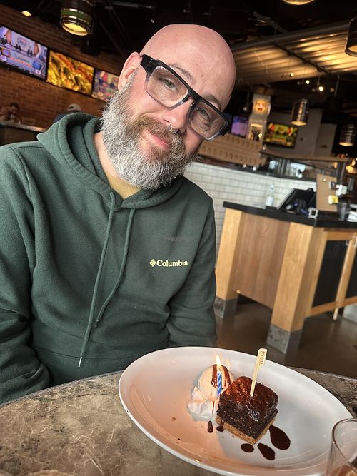 Happy Birthday! Brownie/cookie dessert   at Beertown Public House in London