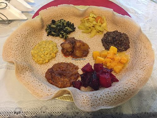 Single serve vegetable combination  at Addis Abeba in Footscray