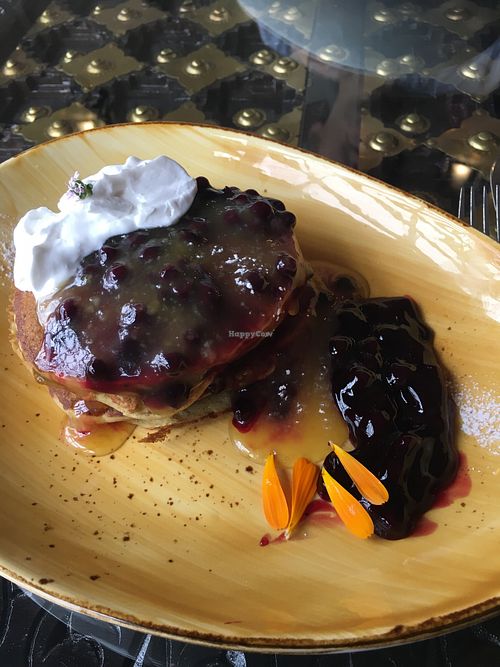 Buckwheat pikelets  at Lemonwood Eatery in Okato