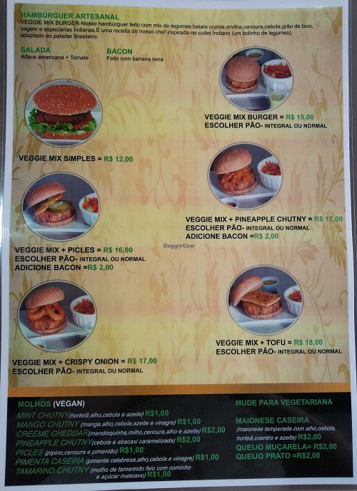 Menu at Burger Plus in Sao Paulo