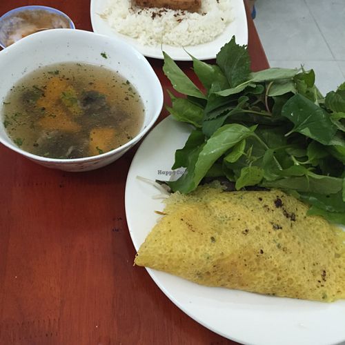 pumpkin soup and pancake at Cay Bo De in My Tho