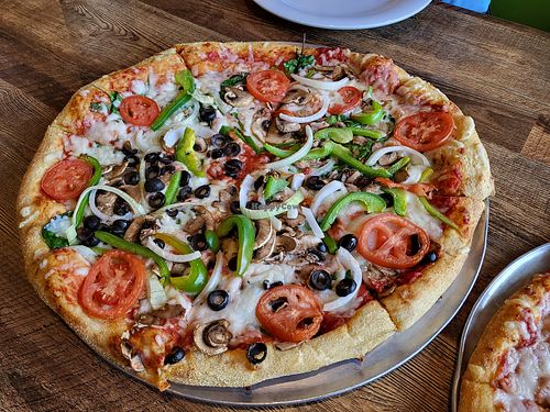 Veg Out pizza veganized at Mellow Mushroom in New Albany