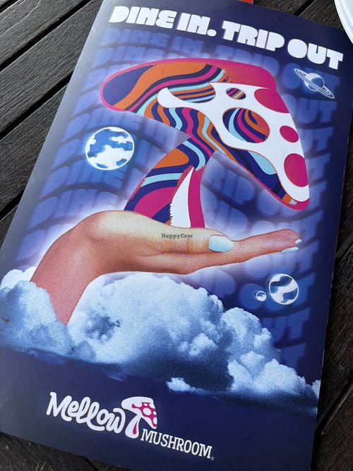 Front of menu  at Mellow Mushroom in Beaumont