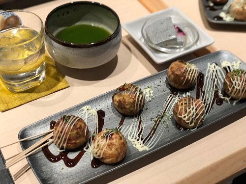 Vegan takoyaki  at Musubi in Tokyo