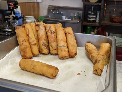 Tasty, freshly made vegan egg rolls, at Vegan Donut-Gelato in Houston