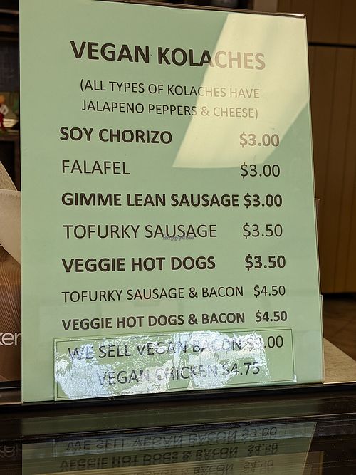 Saturday's menu at Vegan Donut-Gelato in Houston