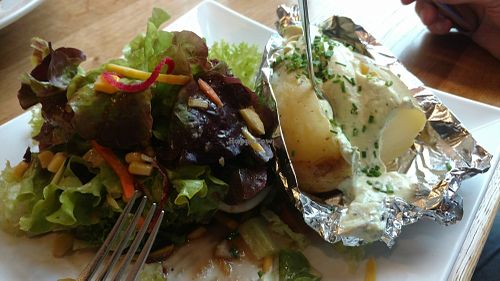 Baked potato with avocado cream at Calanda in Chur