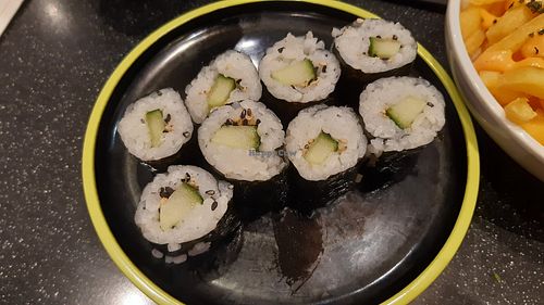 Cucumber maki at YO! Sushi in Cardiff