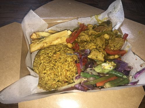 Veggie Curry Lamb Platter !!! So good 😜 #Vegan at Veghada - Maybe closed in Philadelphia