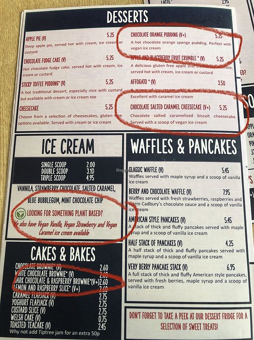 Desserts at Franco's in Port Talbot