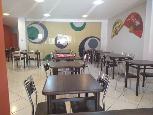 Salão com cortina ao fundo/Hall with curtain at Formosa in Londrina