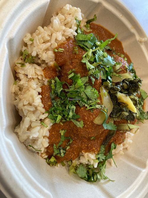 Mumbai bowl with brown rice at St. Veg in Rockville
