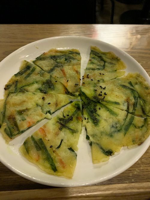 Veggie pancake at 201호 in Seoul