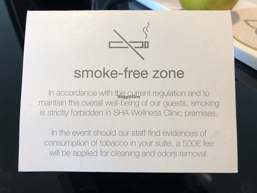 Hurra! How nice to be in a place where no-one smokes.  at SHA Wellness Clinic in Lalbir