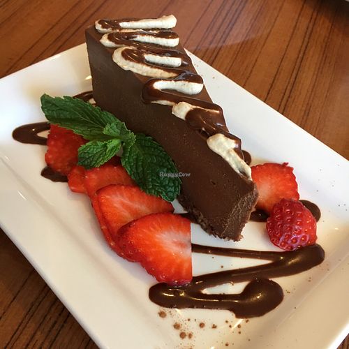 chocolate vegan pie. delicious! at Leafy Greens Cafe in St Petersburg