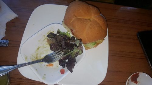 Burger at Leafy Greens Cafe in St Petersburg