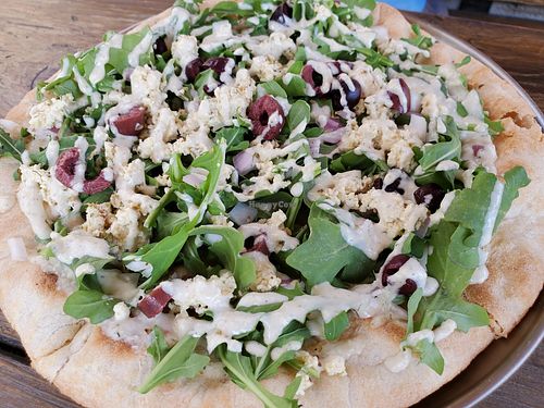 Greek feta pizza with olives at AVO Cafe in Santa Monica