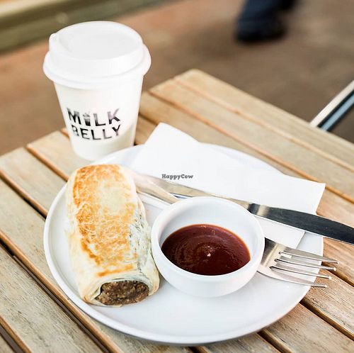 vegan sausage roll  at Milk Belly in Fremantle