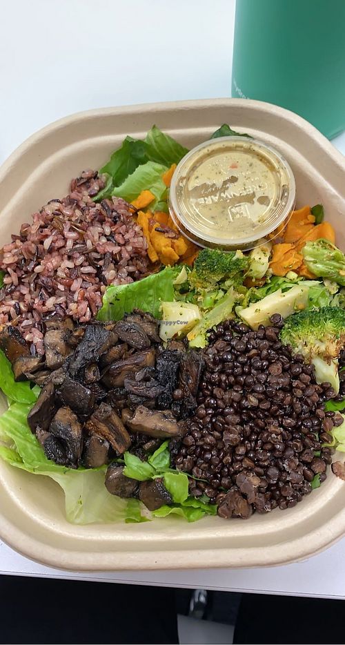 Romaine, wild rice, sweet potatoes, mushrooms, lentils, spicy broccoli, spicy cashew dressing  at sweetgreen - Broadway in New York City