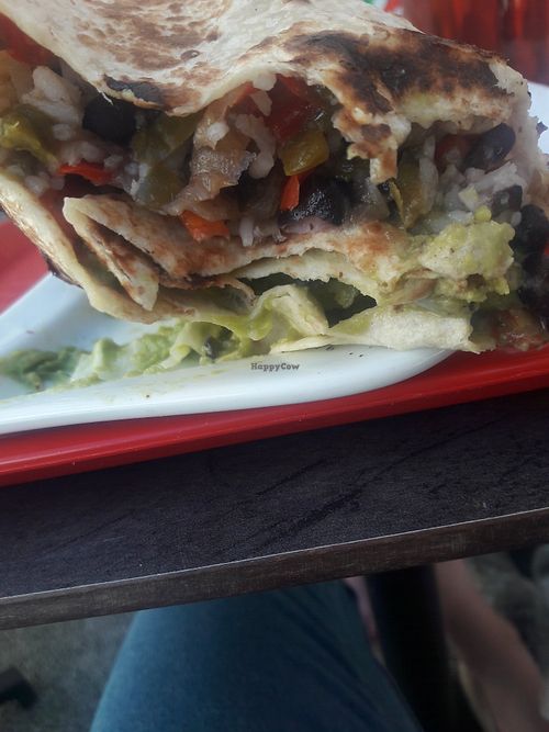 Vegan buritos with rice, guacamole and black beans at Lacocina - Austerlitz in Strasbourg