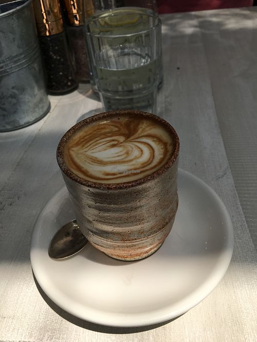 Soy flat white  at KIND in Auckland