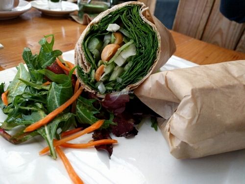 Crunchy California Wrap, hold the bacon at Kreation Organic Kafe & Juicery in Santa Monica