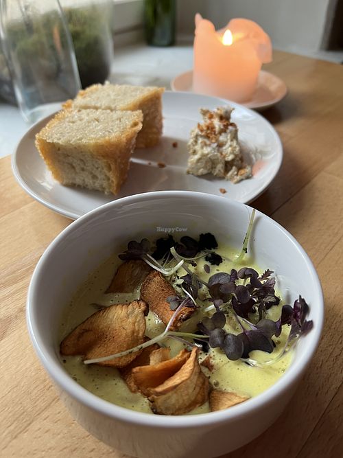 Saffron, artichoke foam  at Magu in Helsinki