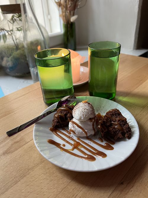 Coffee cake, mascarpone ice cream, caramel  at Magu in Helsinki