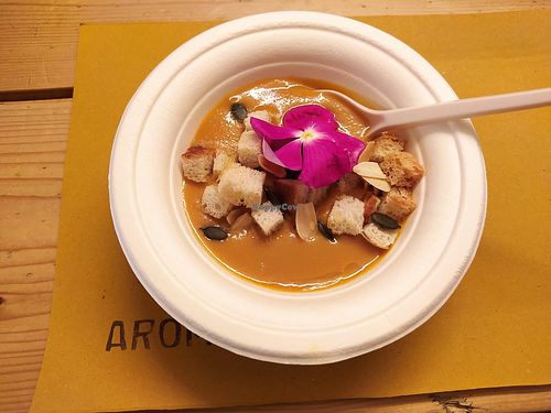 Vegan Pumpkin Soup at Aromaticus in Rome