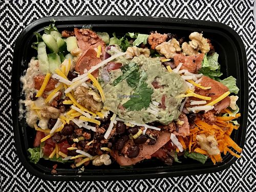 Salad at Vegan Cave Tanoor Pizza in Vancouver