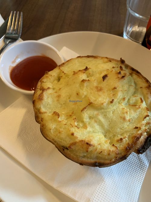 Vegan shepherds pie  at The Old Fire Station Cafe Gallery in Preston