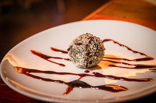 raw ball - part of daily menu at Amazonia Shop: STEP IN in Prague