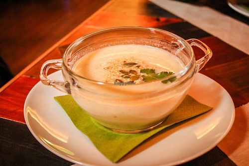 daily soup - cauliflower cream at Amazonia Shop: STEP IN in Prague